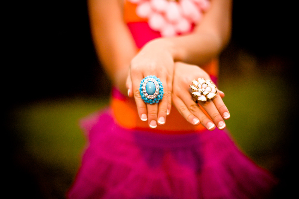Public Domain Images – Girl Tutu Pink Orange Turquoise Rings Hands
