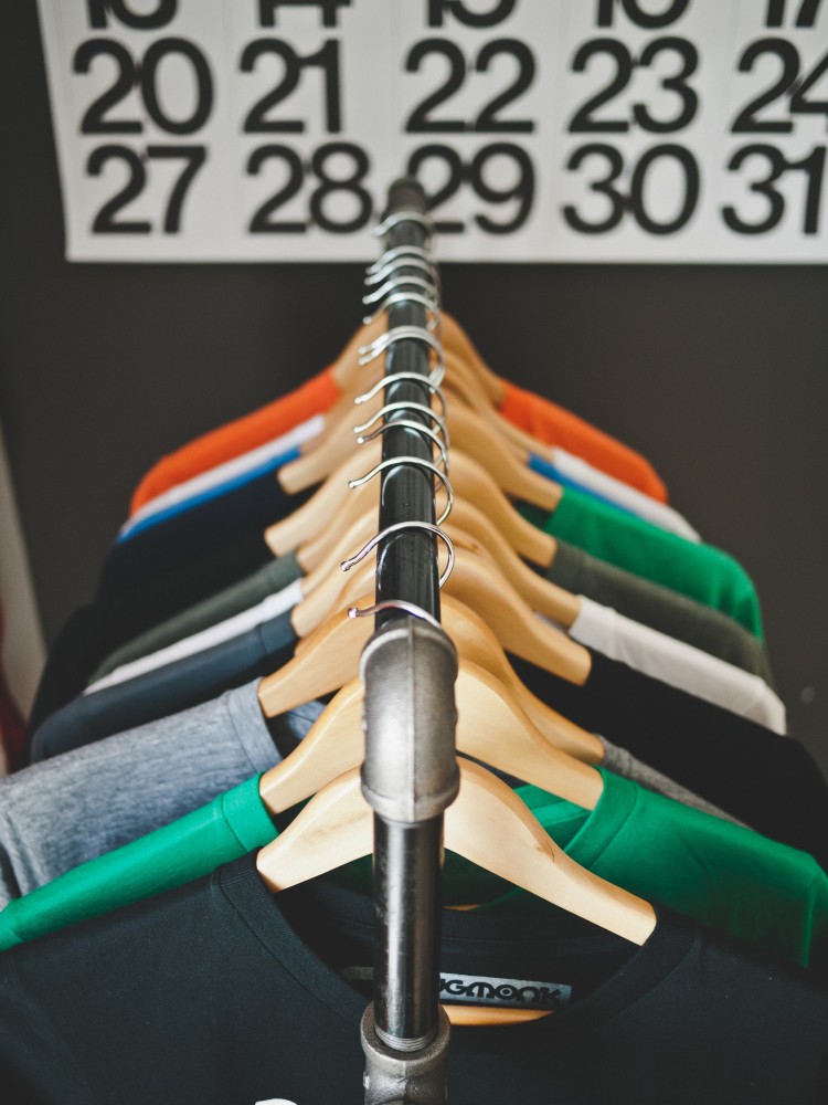 Public Domain Images - Clothes Hanger T-Shirt Store Colors Numbers