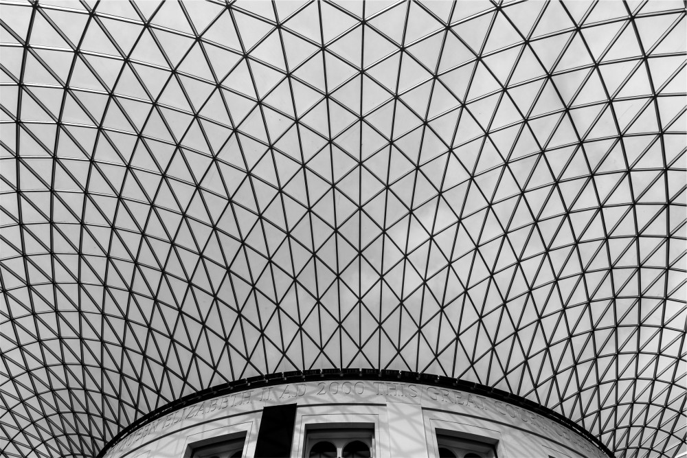 Public Domain Images - Architecture Black and White Geometric Skylight